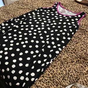 Polka dot sleep dress- w purple trimmed top - smocking in back